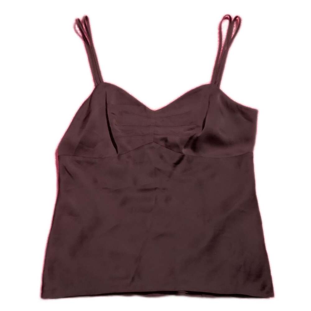 LOFT Burgundy Satin Sweetheart Neckline Camisole Spaghetti Tank Top